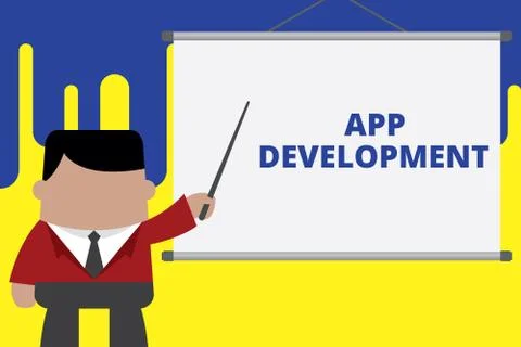 Handwriting text writing App Development. Concept meaning Development services Ilustración de archivo