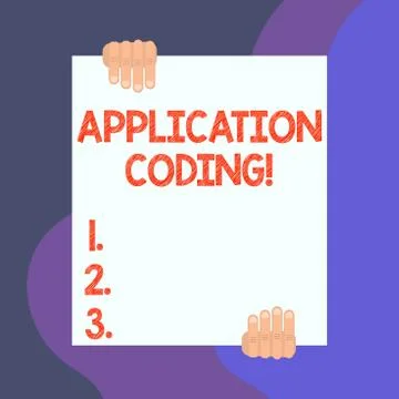Handwriting text writing Application Coding. Concept meaning process by which a 스톡 일러스트