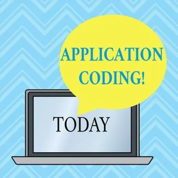 Handwriting text writing Application Coding. Concept meaning process by which a 스톡 일러스트