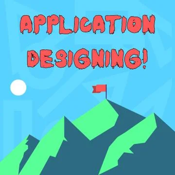 Handwriting text writing Application Designing. Concept meaning develops Stockillustratie