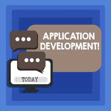 Handwriting text writing Application Development. Concept meaning process of  스톡 일러스트