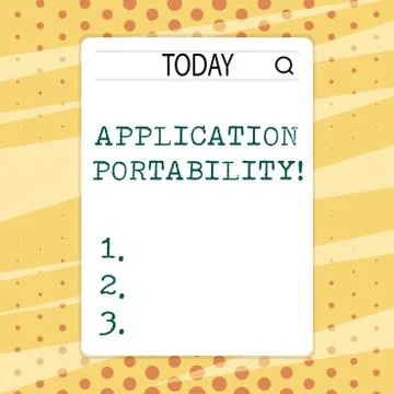 Handwriting text writing Application Portability. Concept meaning software de 스톡 일러스트