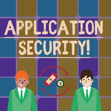 Handwriting text writing Application Security. Concept meaning methods to Illustrazione stock