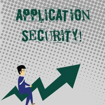 Handwriting text writing Application Security. Concept meaning methods to Illustrazione stock