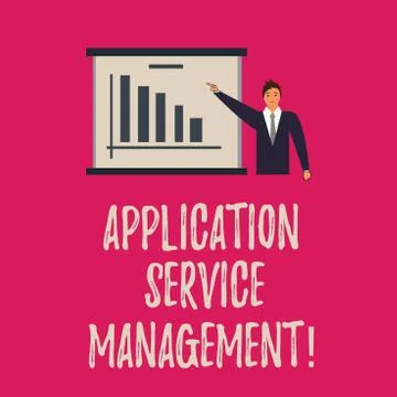 Handwriting text writing Application Service Management. Concept meaning process Stockillustratie