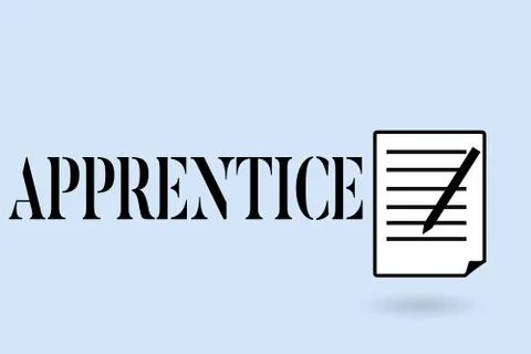 Handwriting text writing Apprentice. Concept meaning Person learning training Stock Illustration