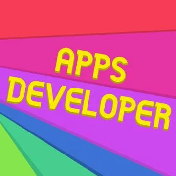 Handwriting text writing Apps Developer. Concept meaning Graphic artist Software Stockillustratie