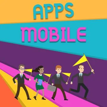 Handwriting text writing Apps Mobile. Concept meaning computer program designed Illustrazione stock