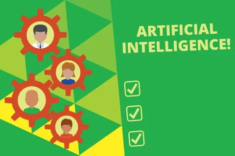 Handwriting text writing Artificial Intelligence. Concept meaning Machine copy Illustrazione stock