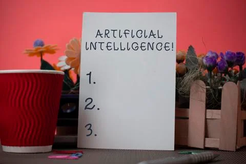 Handwriting text writing Artificial Intelligence. Concept meaning Machine copy Foto stock
