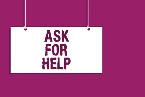 Handwriting text writing Ask For Help. Concept meaning Request to support Illustrazione stock