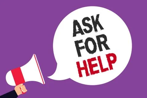Handwriting text writing Ask For Help. Concept meaning Request to support Illustrazione stock