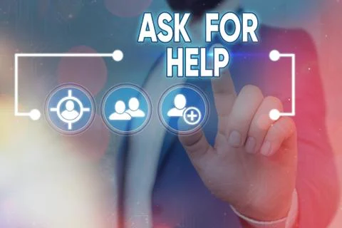 Handwriting text writing Ask For Help. Concept meaning put a question or seek an Stock Photos