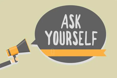 Handwriting text writing Ask Yourself. Concept meaning Thinking the future Stock Illustration
