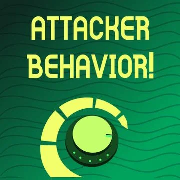 Handwriting text writing Attacker Behavior. Concept meaning analyze and predict Stock Illustration