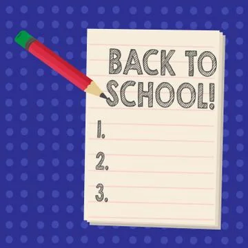 Handwriting text writing Back To School. Concept meaning Return to class first 스톡 일러스트