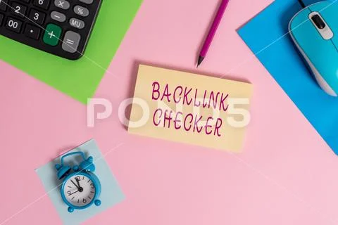Handwriting text writing Backlink Checker. Concept meaning Find your competitors Stock Photos