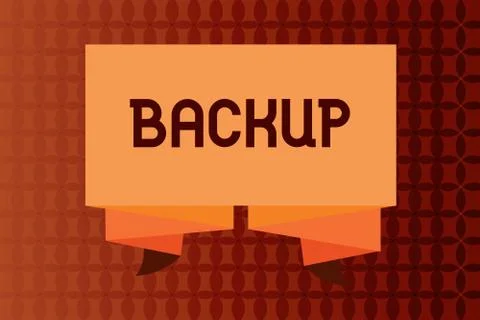 Handwriting text writing Backup. Concept meaning Copy of file data made in case Stock-Illustration