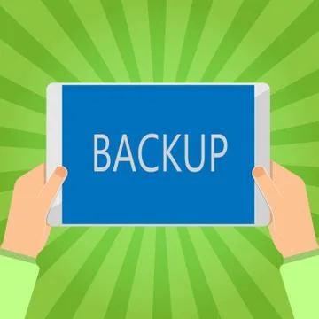 Handwriting text writing Backup. Concept meaning Copy of file data made in case Stock-Illustration