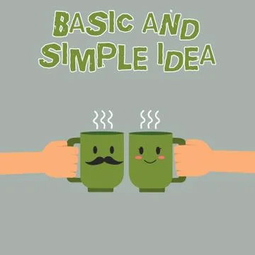 Handwriting text writing Basic And Simple Idea. Concept meaning Plain Mental Stock Illustration