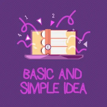 Handwriting text writing Basic And Simple Idea. Concept meaning Plain Mental Ilustração Stock
