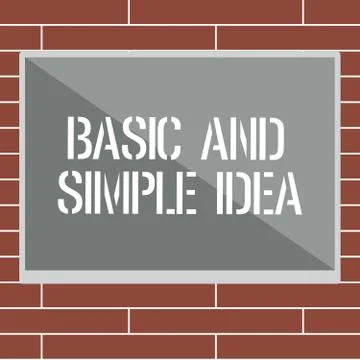 Handwriting text writing Basic And Simple Idea. Concept meaning Plain Mental Ilustração Stock
