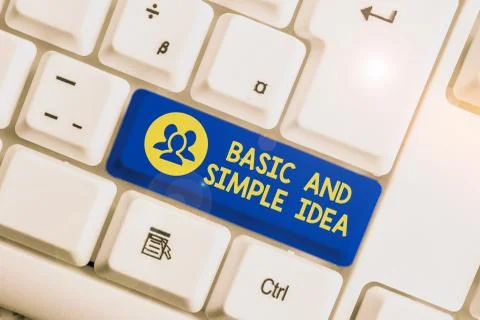 Handwriting text writing Basic And Simple Idea. Concept meaning Plain Mental 스톡 사진