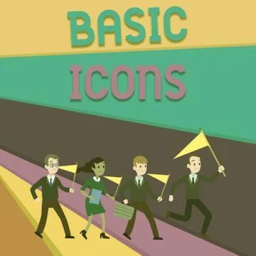 Handwriting text writing Basic Icons. Concept meaning pictogram or ideogram イラスト素材