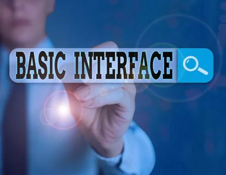 Handwriting text writing Basic Interface. Concept meaning boundary across which Stockfoto's