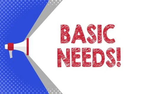 Handwriting text writing Basic Needs. Concept meaning measurement of absolute Illustrazione stock