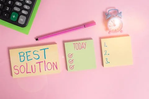 Handwriting text writing Best Solution. Concept meaning Alternative or approach 스톡 사진