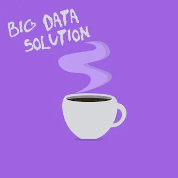 Handwriting text writing Big Data Solution. Concept meaning Extracting value Stock Illustration