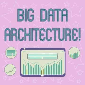 Handwriting text writing Big Data Architecture. Concept meaning designed to Stock Illustration