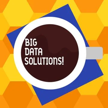 Handwriting text writing Big Data Solutions. Concept meaning mean massive volume 스톡 일러스트