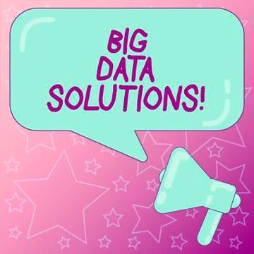 Handwriting text writing Big Data Solutions. Concept meaning mean massive volume 스톡 일러스트