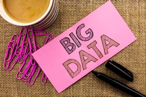 Handwriting text writing Big Data. Concept meaning Huge Data Information Tech Stockfoto's