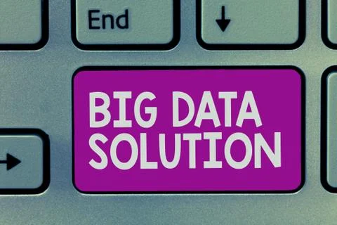 Handwriting text writing Big Data Solution. Concept meaning Extracting value Stock Photos