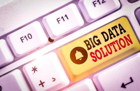 Handwriting text writing Big Data Solution. Concept meaning Extracting value Stock Photos