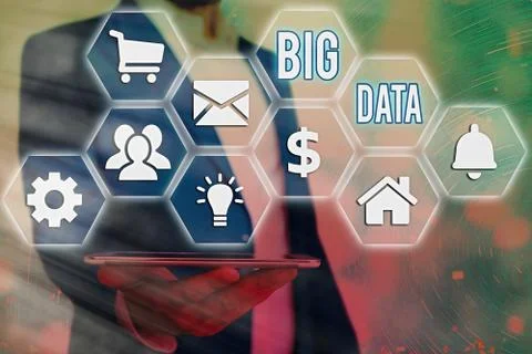 Handwriting text writing Big Data. Concept meaning Dealing with the Foto stock