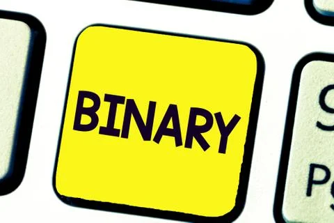 Handwriting text writing Binary. Concept meaning relating to using or denoting Foto stock