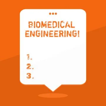 Handwriting text writing Biomedical Engineering. Concept meaning advances kno Stock-Illustration