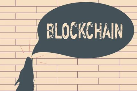 Handwriting text writing Blockchain. Concept meaning Digital ledger transactions Stock Illustration