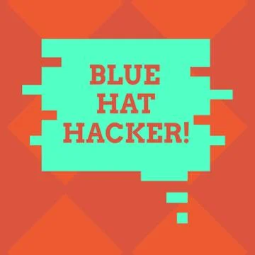 Handwriting text writing Blue Hat Hacker. Concept meaning Person consulting Illustrazione stock
