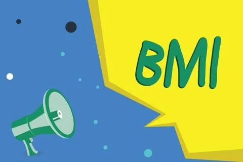 Handwriting text writing Bmi. Concept meaning Method of estimating body fat Stock Illustration