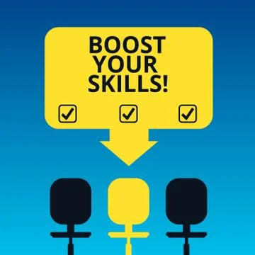 Handwriting text writing Boost Your Skills. Concept meaning Improve ability to Stock Illustration