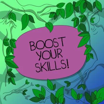Handwriting text writing Boost Your Skills. Concept meaning Improve ability to Illustrazione stock