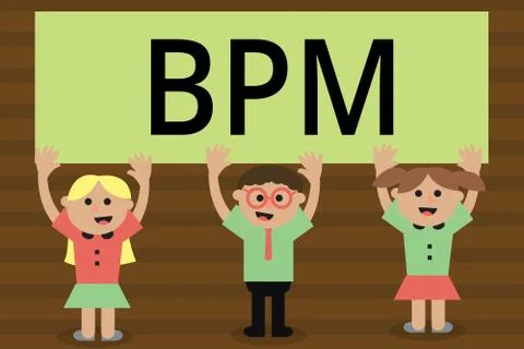 Handwriting text writing Bpm. Concept meaning Discipline of improving a business Stockillustratie
