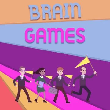 Handwriting text writing Brain Games. Concept meaning psychological tactic to Stock Illustration