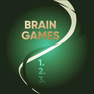 Handwriting text writing Brain Games. Concept meaning psychological tactic to Stock Illustration
