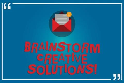 Handwriting text writing Brainstorm Creative Solutions. Concept meaning Illustrazione stock